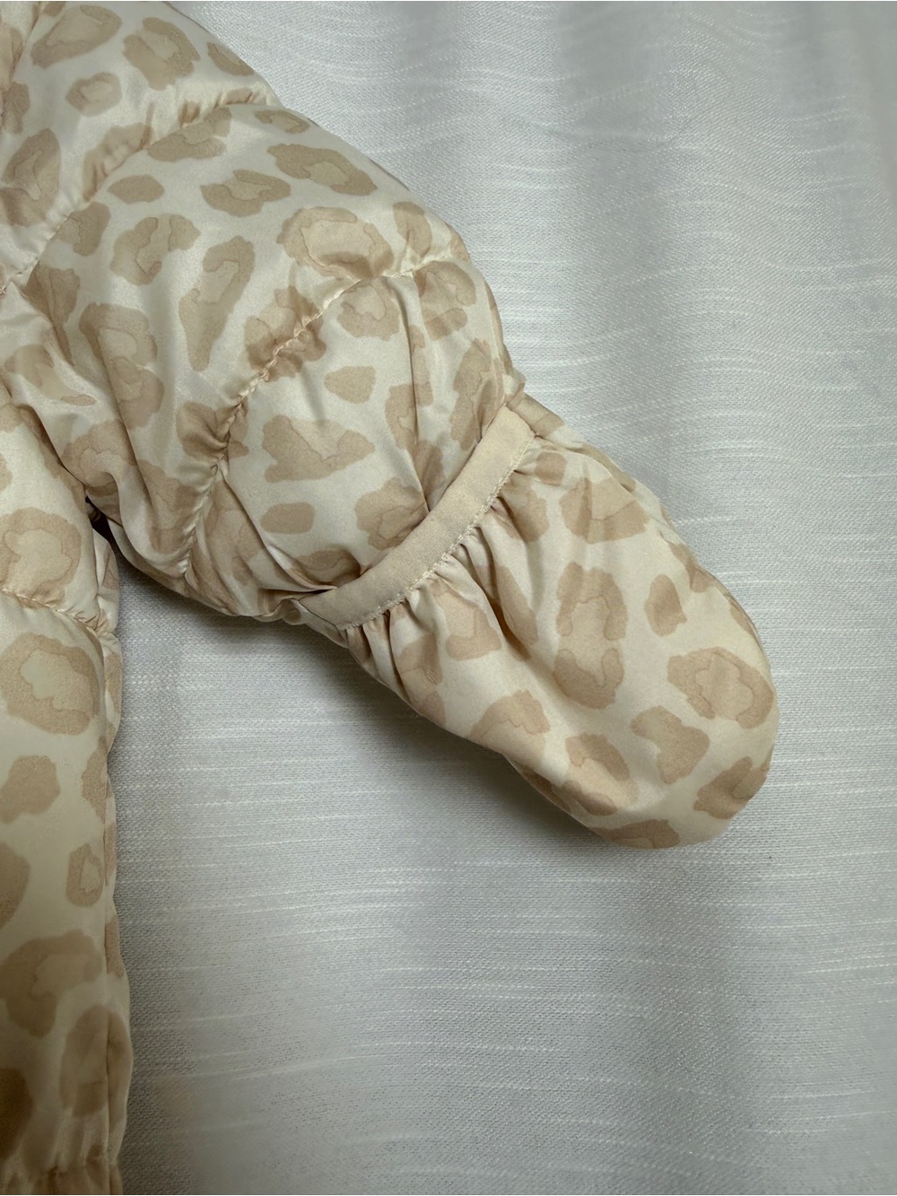 Old Navy Baby Snowsuit Bunting Beige Leopard Print Hooded Winter One Piece 3-6M - Picture 10 of 14
